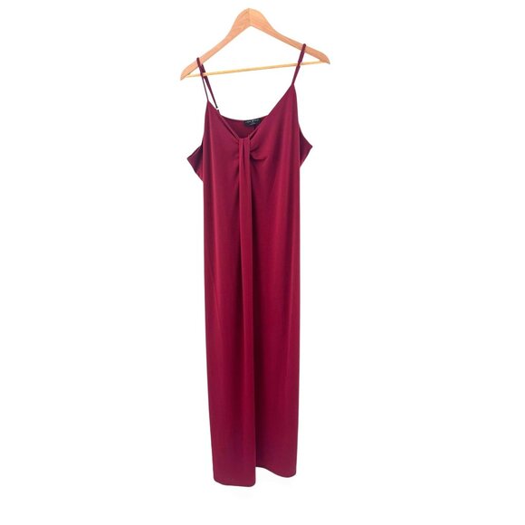 Lane Bryant Red Sleeveless Drape-Front Long Maxi Sheath Dress Size 22/24 3X Plus - Picture 4 of 11